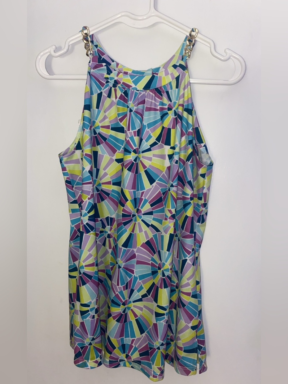 Sleeveless Geometric Print Tank Top - Multicolor